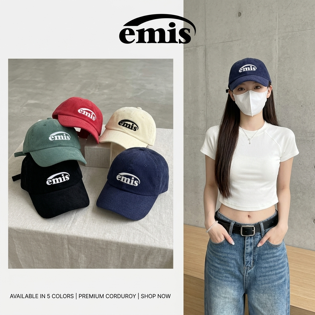 หมวกคอร์ดรอย EMIS WAPPEN BALL CAP รุ่นฮิต!  งานปักโลโก้สุดเท่ เนี๊ยบทุกดีเทล แฟชั่น Unisex สุดคูล เข้าได้ทุกลุค  ของแท้
