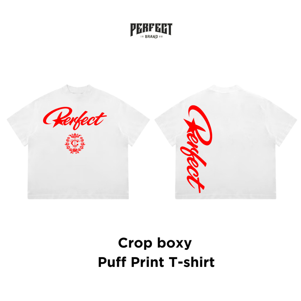 PF.2 *(สกรีนนูน)อัปเดตลายใหม่2*Crop boxy T-shirt เสื้อยืดทรง บ็อกซี่ รุ่น(สกรีนนูน)  คอฟิต – PERFECTBRAND – โปรปัง