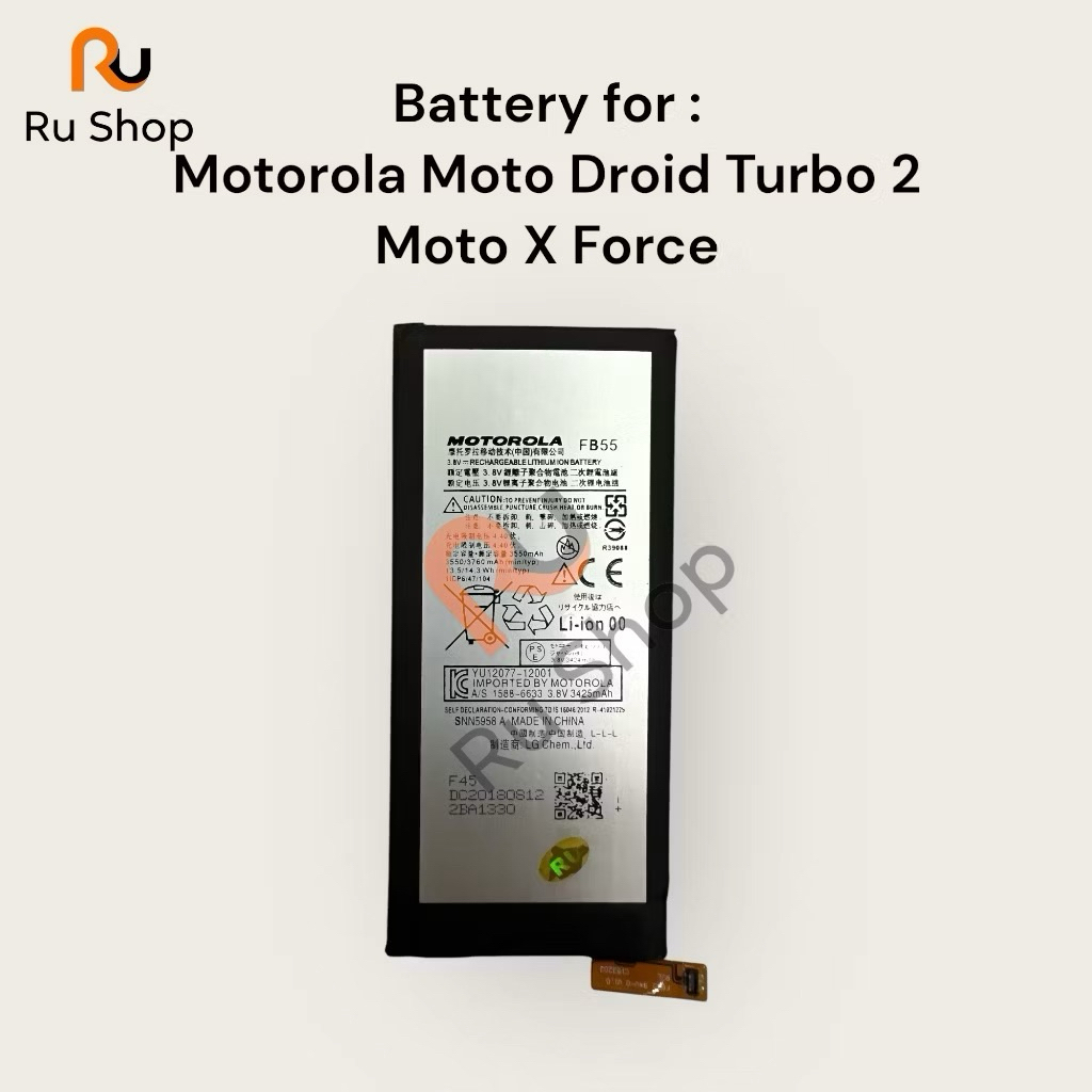 แบตแท้ Motorola Moto Droid Turbo 2/Moto X Force XT1580 XT1581 XT1585 FB55 Battery FB55 3760 mAh