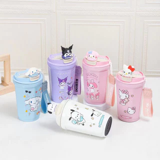 แก้วเก็บความเย็น 500ml ลายน้องแมว สแตนเลส Food Grade ผนังสุญญากาศ เก็บร้อนนาน ฝา 2in1 พร้อมหลอด พกพาง่าย ฐานกันลื่น