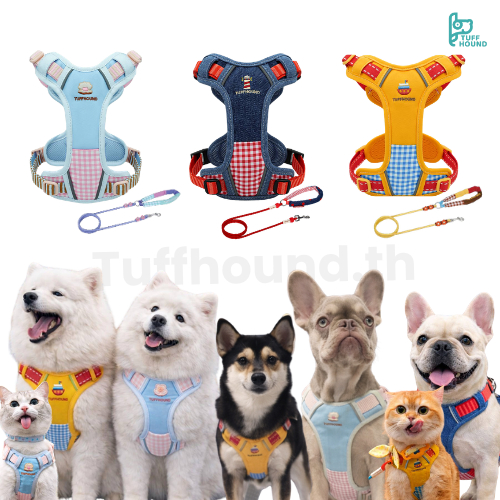 Tuffhound สายรัดอกสุนัข/แมว กันหลุด แข็งแรง ใส่สบาย XS-XL