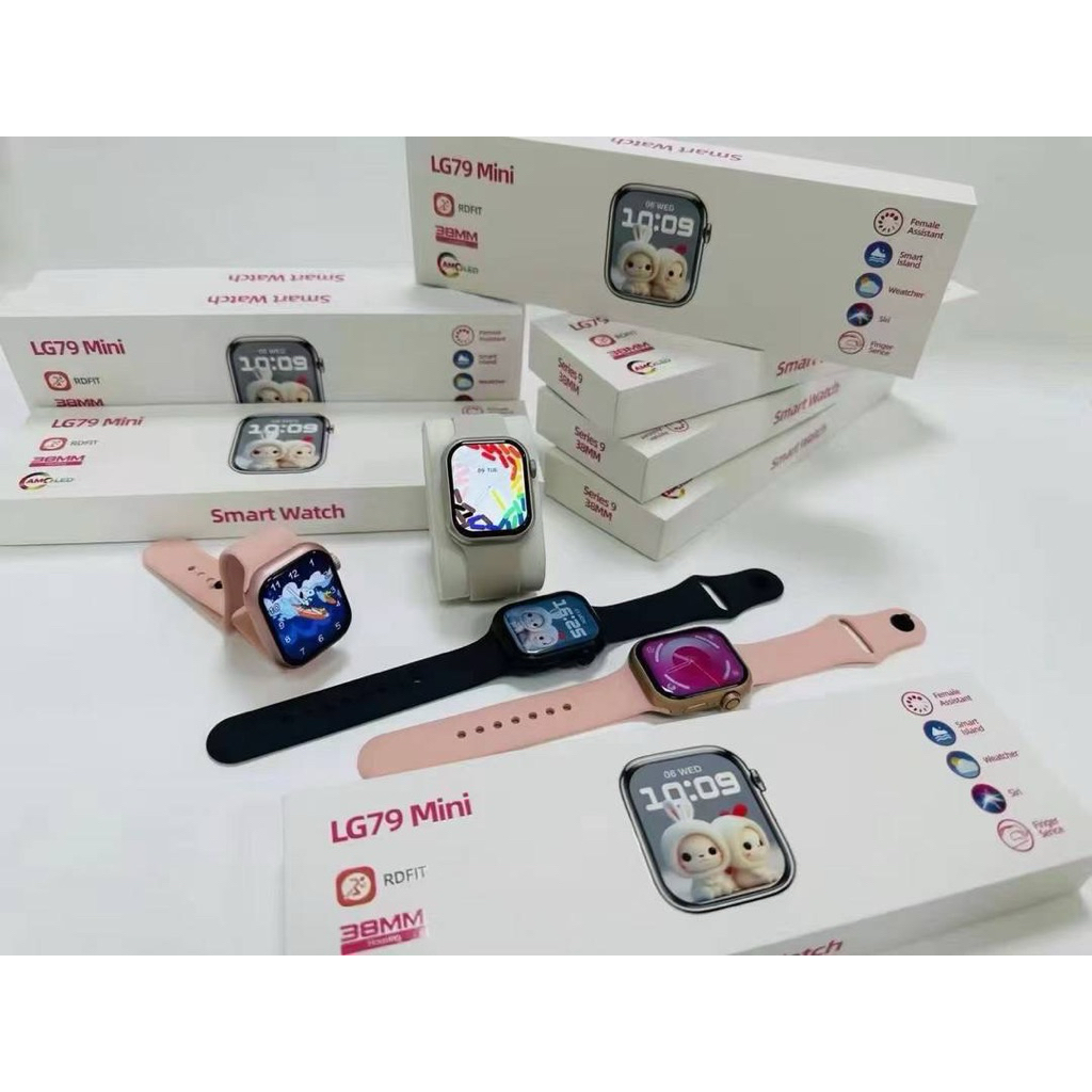 นาฬิกา LG79miniแถมเคส ฟิลม์ สาย จอ41mmมี3สีชมพู ดำ สตาไลน์ แจ้งเตือนข้อความ โทร-รับสายผ่านบลูทูธ