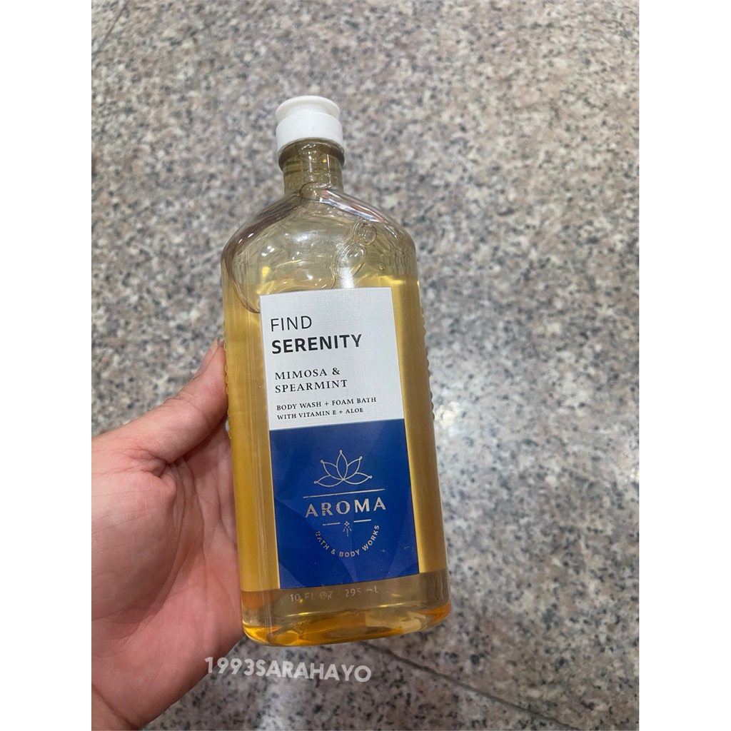 Bath & Body Works FIND SERENITY MIMOSA & SPEARMINT Body Wash 295ml. ของแท้