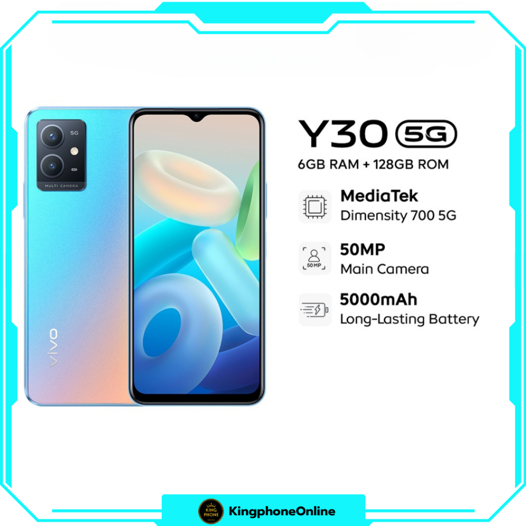 vivo Y30 5G 6/128GB [พร้อมส่ง🛍️] มือ1 ประกันศูนย์ทั่วไทย สเปคดี ได้ 5G ด้วย