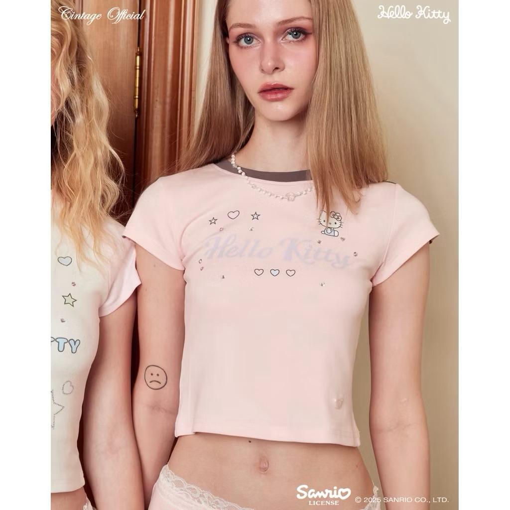 Cintage♡ CT2155 Cintage x kitty xmas -  babytee 🩷