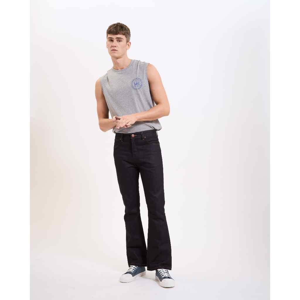 กางเกงยีนส์ผู้ชาย ขาม้า ทรง Bootcut เอวสูง สียีนส์ผ้าดิบ