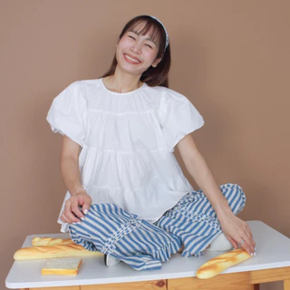 (S-3XL) CHAWY Butter & Flour Bun Blouse 🍞 C4792 เสื้อแขนพอง เสื้อตุ๊กตา