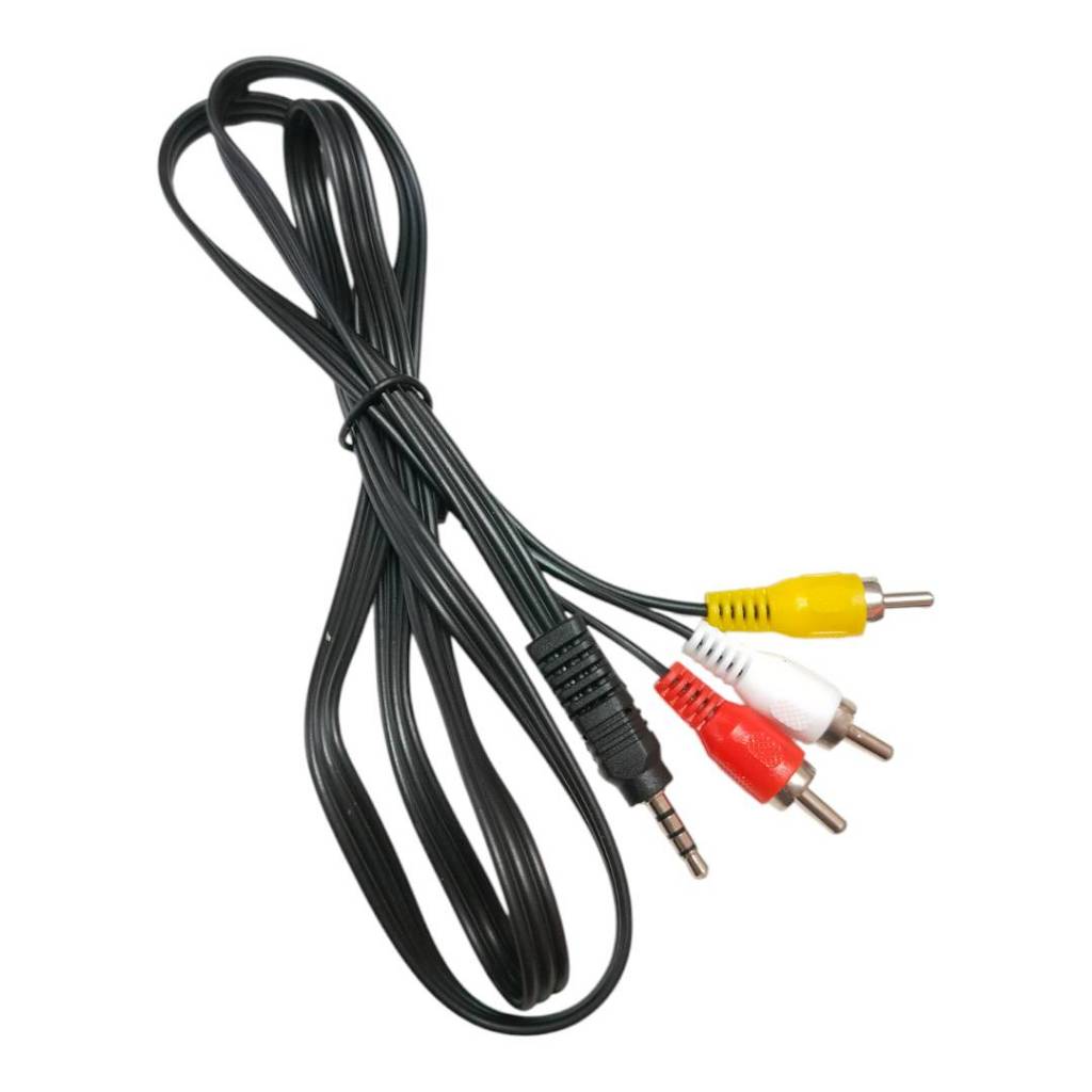 1เส้น สาย AV ใช้กับกล่อง PSI S9,สายสัญญาณ เสียง วีดีโอ แจ็ค 3.5mm 3ขีด ออก RCA 3หัว