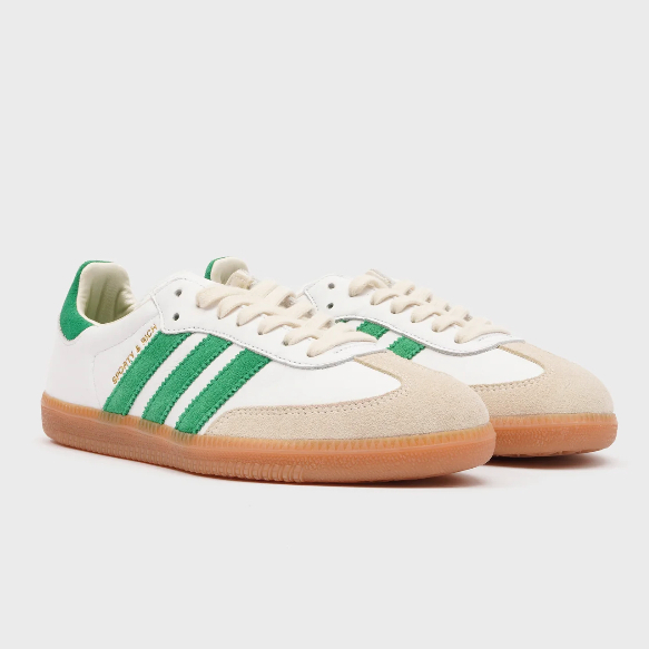 (ส่งด่วน) พร้อมส่ง รองเท้า Sport and rich x adidas samba สีขาวเขียว size 5.5 uk 38.5 eu