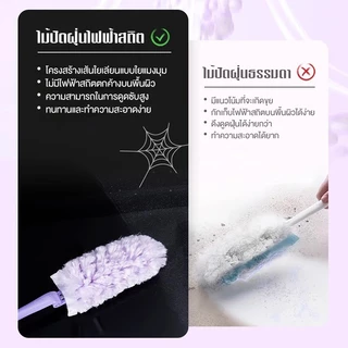 ที่ปัดฝุ่น ไม้ปัดฝุ่นไฟฟ้าสถิต แบบพับได้ แบบพกพาไม่เป็นขุย การดูดซับด้วยไฟฟ้าสถิต หัวแปรงปัด คุณภาพส ไม้ปัดฝุ่นไมโคร