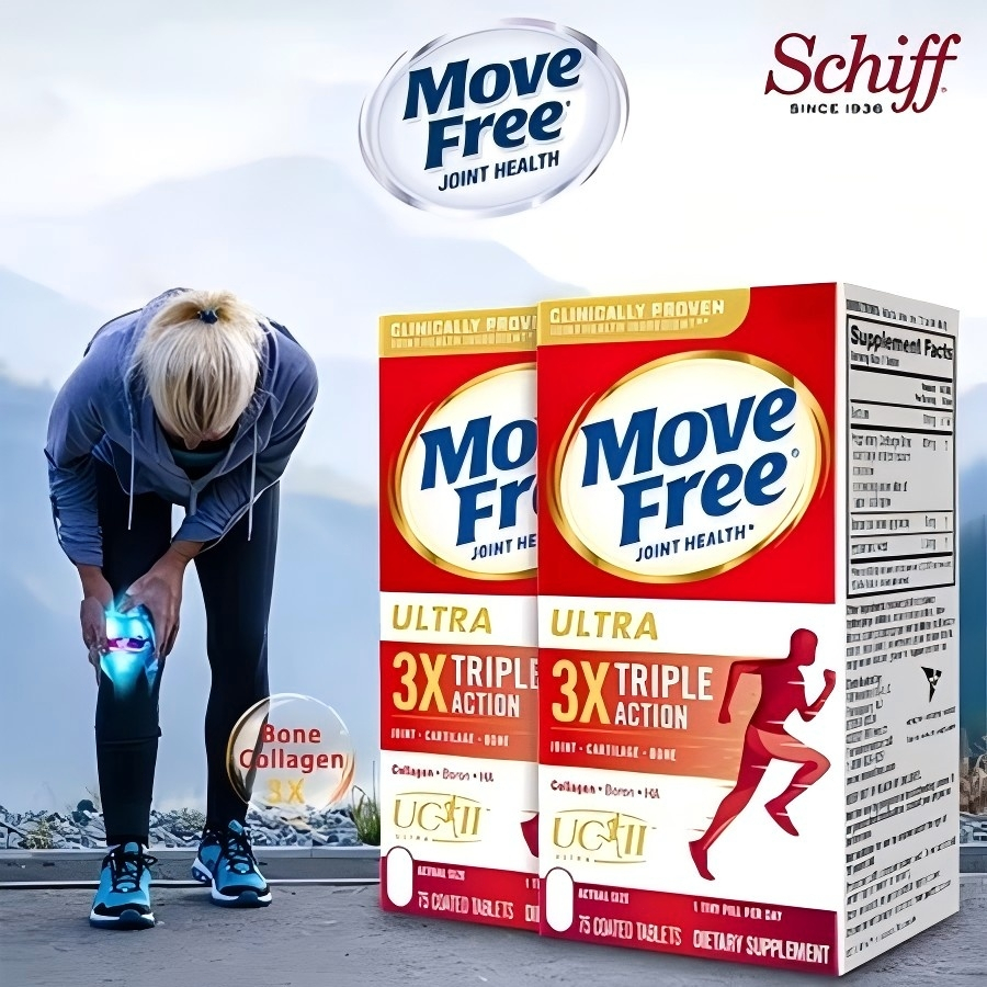 Schiff Move Free Ultra Triple Action 75 Tablets Collagen Chondroitin/คอลลาเจน ความแข็งแรงของกระดูก