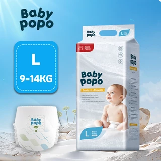 Babypopo 44-52ชิ้น ผ้าอ้อมเด็ก กางเกง แบบเทป ใช้ได้ตลอดคืน S/M/L/XL/XXL/3XXL BABY DIAPER PANTS