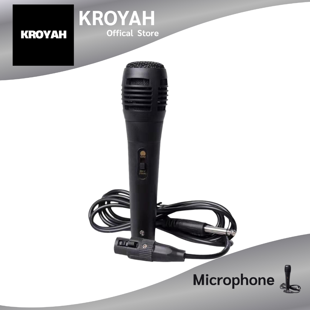 ไมค์พร้อมสาย ไมโครโฟน ร้องเพลง/ร้อง คาราโอเกะ Professional Dynamic Micropho  มีน้ำหักเบาใช้งานง่าย