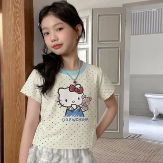 SweetKids พร้อมส่งจากกทม🌸เสื้อยืดแขนสั้นเด็ก🍓เสื้อคอกลมแฟชั่นฤดูร้อน รุ่นใหม่ สไตล์ตะวันตกน่ารัก เหมาะสำหรับเด็กผู้หญิง