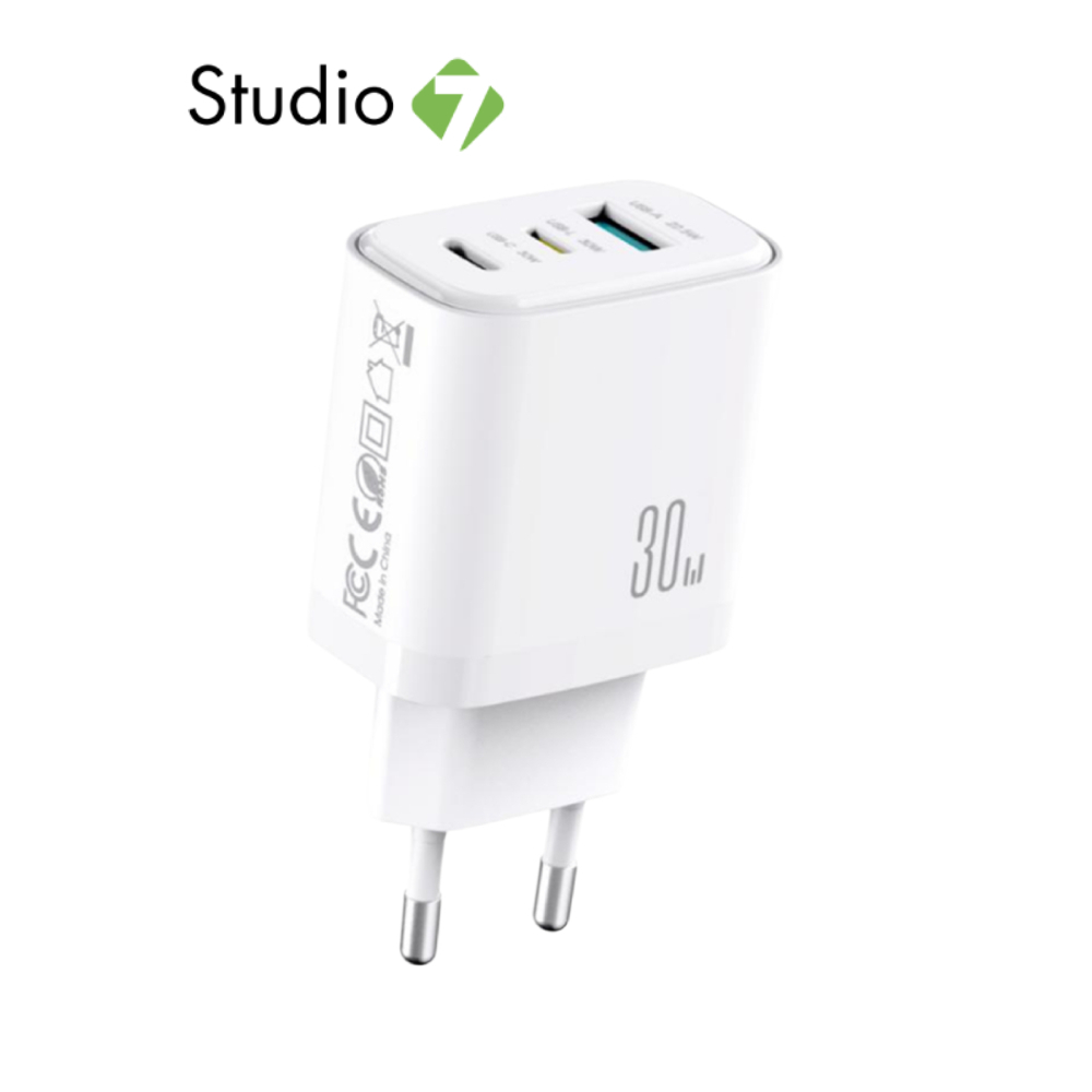 อะแดปเตอร์ JOYROOM JR-TG6 30W 3-port GaN Charger by Studio7