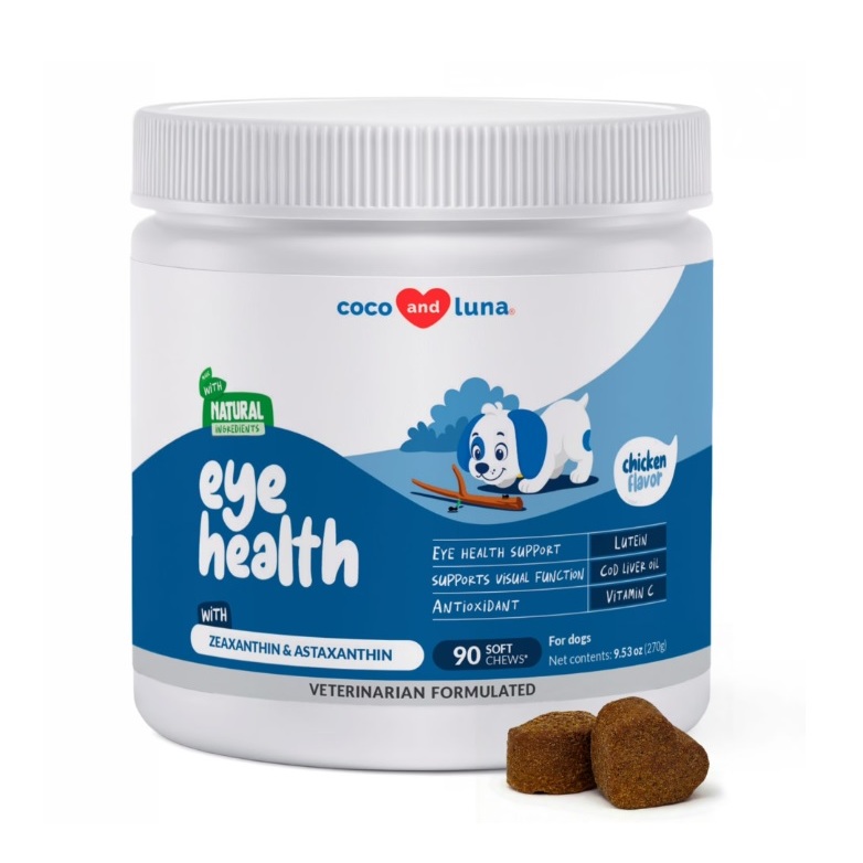Coco Dog Eye Health Support บำรุงดวงตาสุนัข สายตา จอประสาทตา [90 เม็ดขนม]