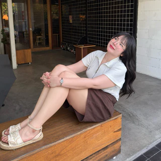 Pecan Short Jeans น้องยีนส์ถั่วพีแคน🤎🥥🥑 ยีนส์ขาสั้นสีน้ำตาล ยีนส์สาวอวบอ้วน | Geebeety