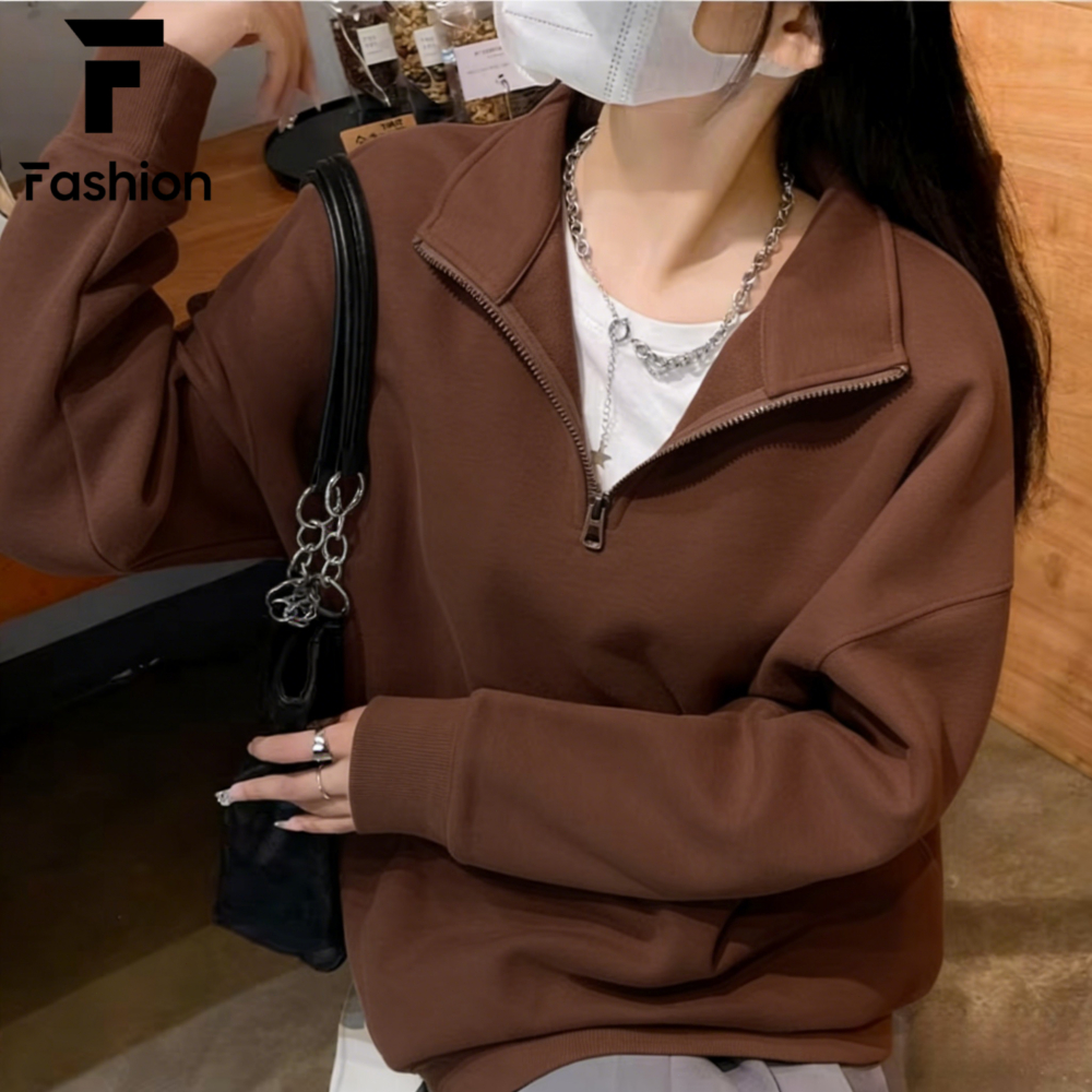 เสื้อสเวตเตอร์ผู้หญิง เกาหลี เรียบหรู ✨ ทรงโอเวอร์ไซส์ฟรีไซส์ ใส่หลวมสบาย เนื้อผ้าคุณภาพ ส่งไวจากไทย