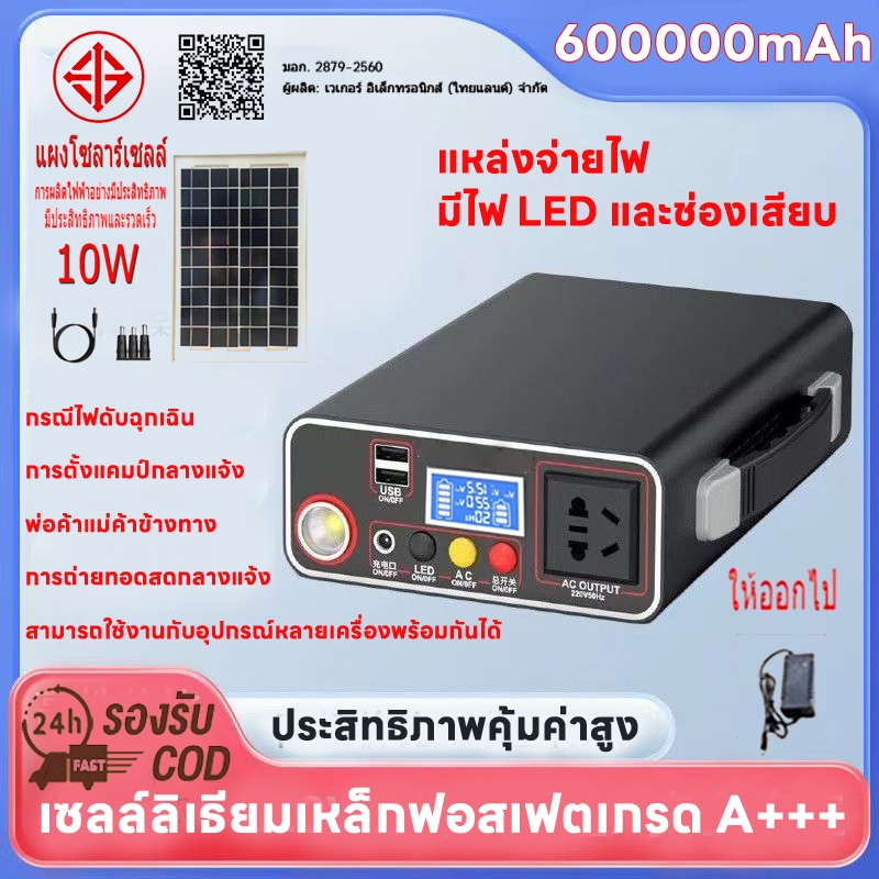 (จัดส่งตลอด 24 ชั่วโมง) แบตสำรอง 450000mah Power Bank ของแท้ 100% มาตรฐานมอก. เพาเวอร์แบงค์ พาเวอร์แบงค์น้ำยาซักผ้า