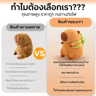 ตุ๊กตาคาปิบาร่า Capybara ตุ๊กตากอดนุ่มฟู ขนาด 25-55 ซม. ลายกระเป๋าเต่า/หมวกผึ้ง ของขวัญวันเกิด