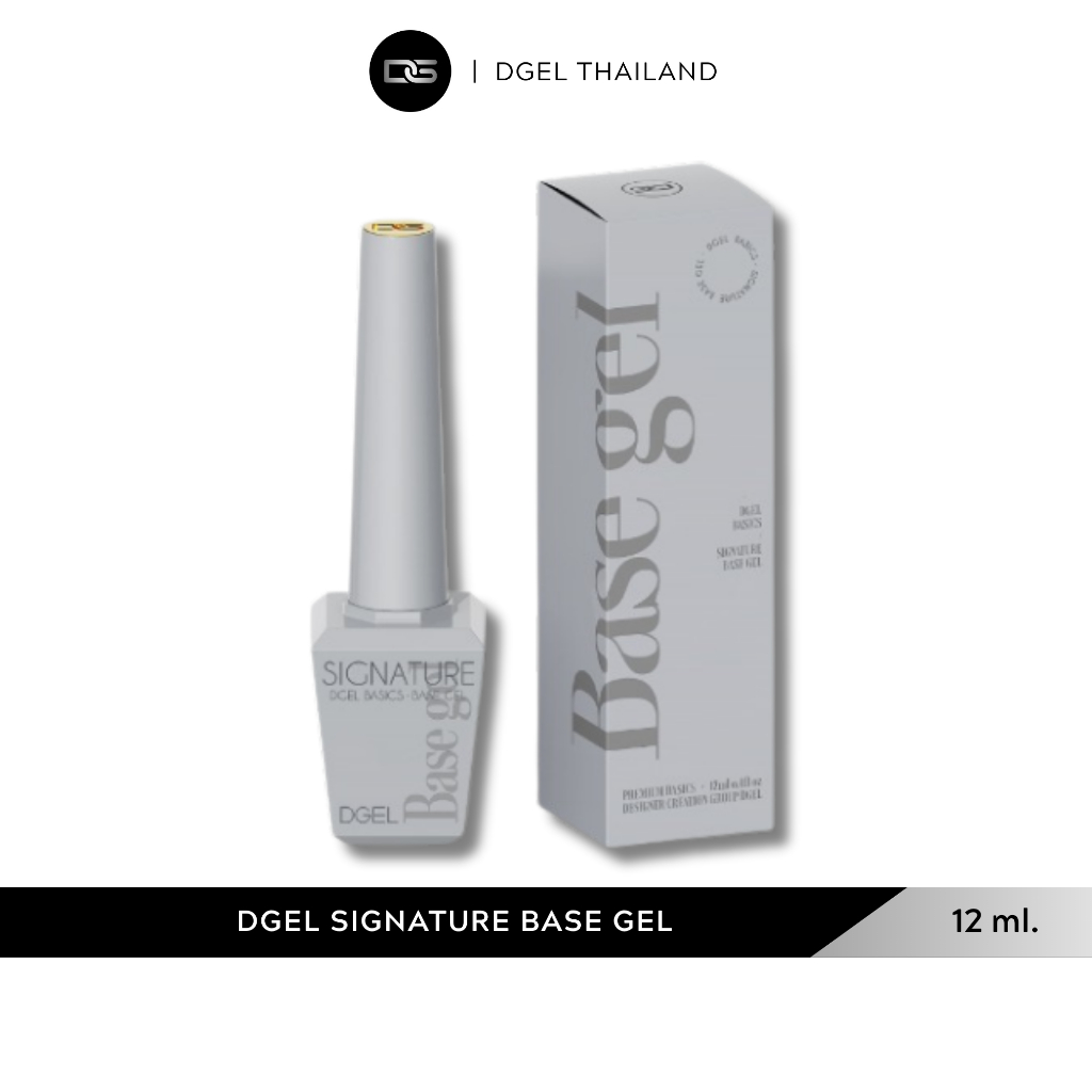DGEL Signature Base Gel 12 ml. ดีเจล ซิกเนเจอร์ เบส เจล เกาหลี เล็บเจล สีเจล ติดแน่น ทนนาน