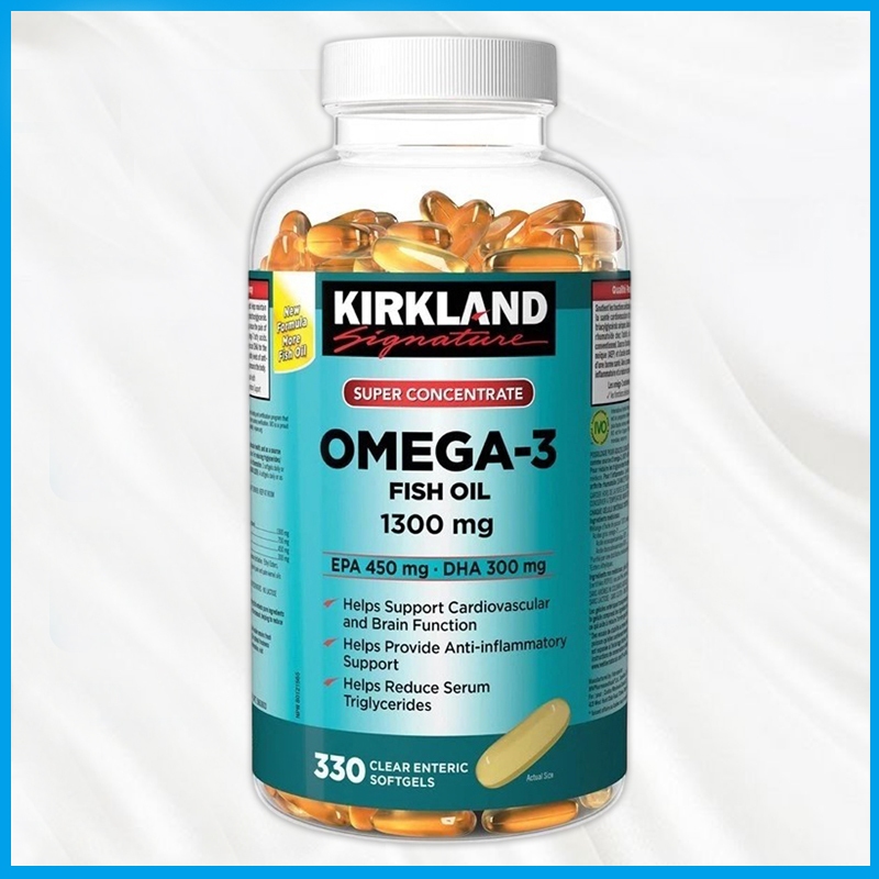 (Exp.09/2029)Kirkland Fish Oil Omega-3 Fish Oil 1300Mg 330 Softgels