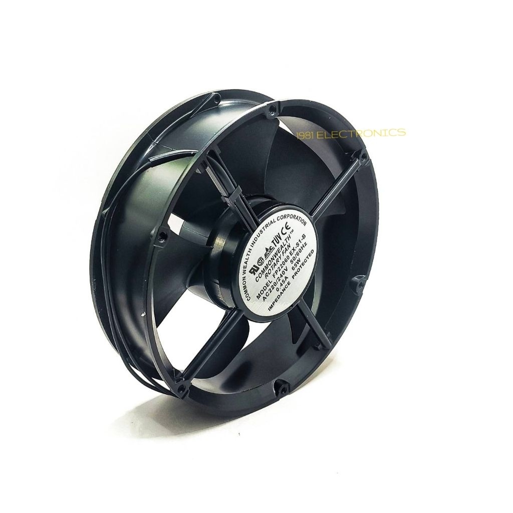 พัดลม 8นิ้วกลม ROTARY FAN 220VAC 220x220x60MM. 220/240VAC 50/60Hz. 0.45A 65W MODEL. FP22060 EX-S1-B