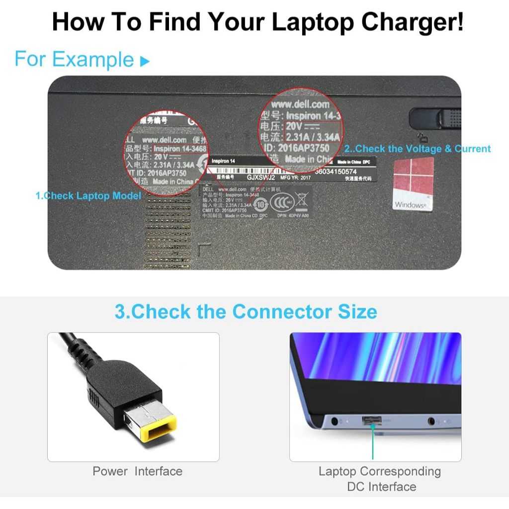 อะแดปเตอร์โน๊ตบุ๊ค Lenovo 20V2.25A 45W Slim Tip ThinkPad T460 ideapad 500 Yoga 2 3 Laptop Adapter ราคา ถูกที่สุด ดีลบีเคเค แกลเลอรีภาพที่ 8