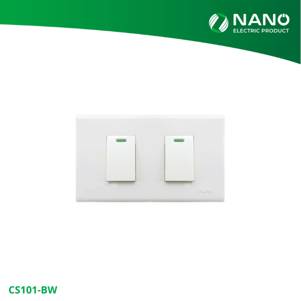 NANO ชุดฝา 2 ช่อง 2 สวิตช์ และบล็อกลอยขนาด 2*4 นิ้ว Classic series (1 ชิ้น/กล่อง) รุ่น CS101