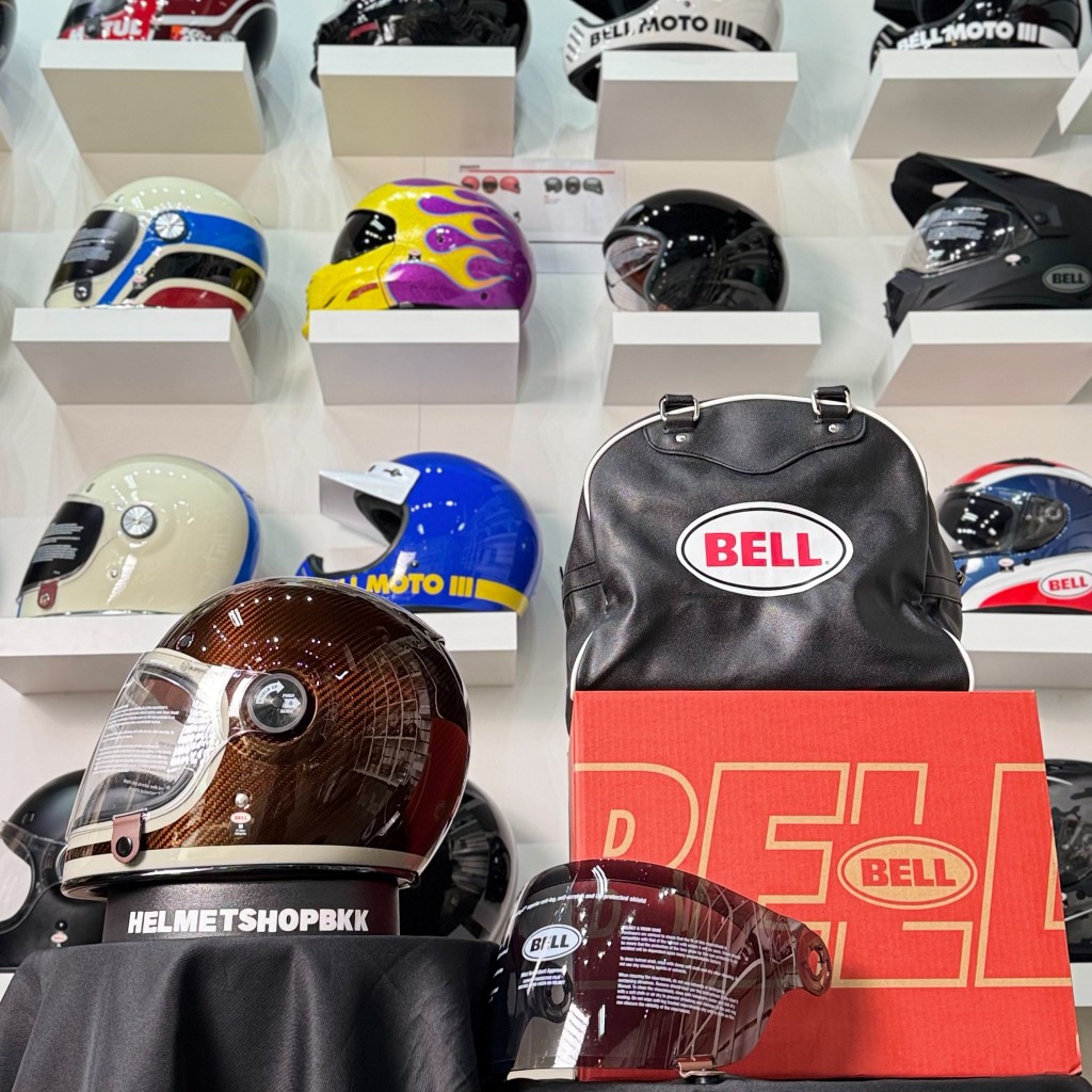 หมวกกันน็อคเต็มใบคลาสสิกคาร์บอน BELL BULLITT GT CARBON LANE BURNT ORANGE
