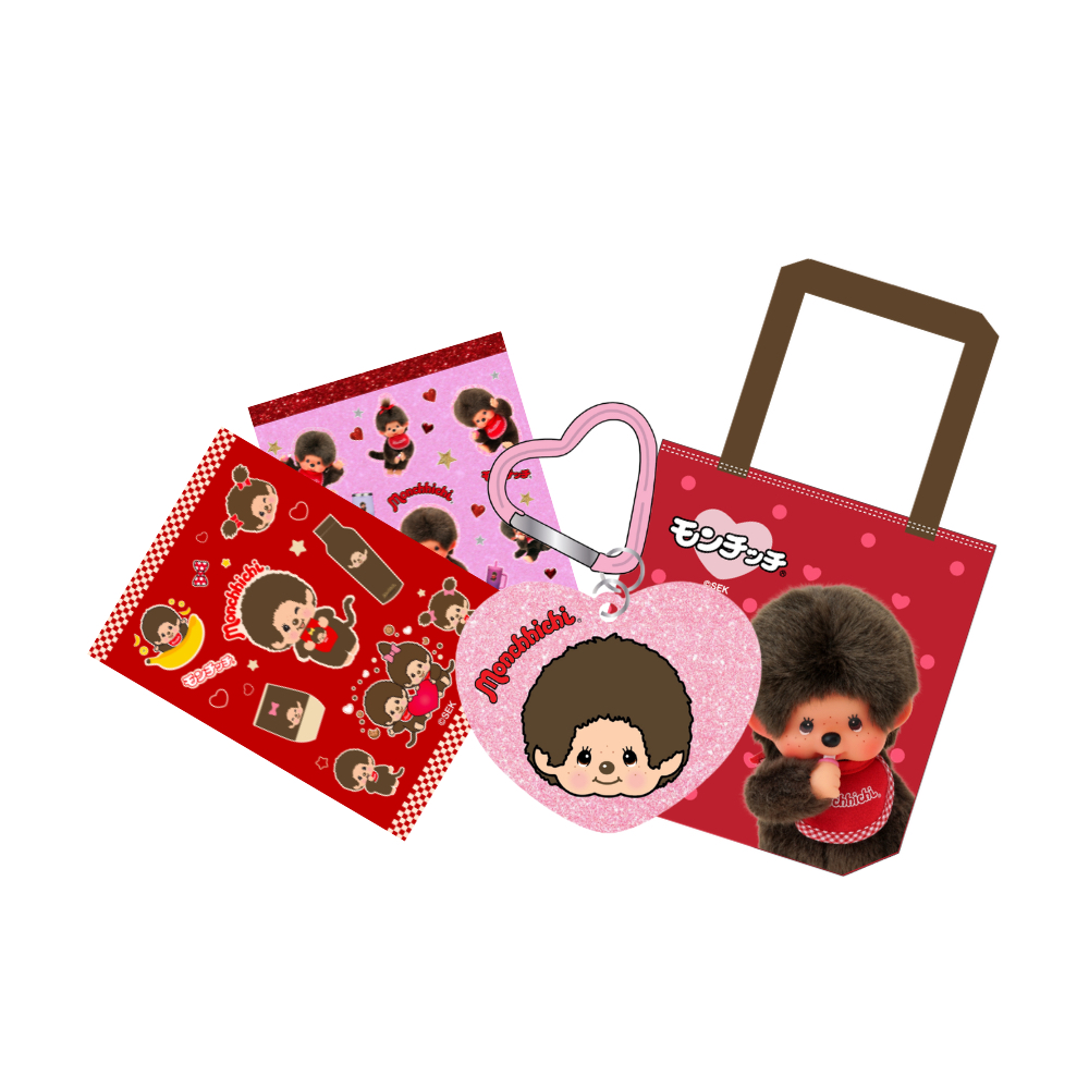 [Not for sale] Monchhichi | Sticker + Mirror + Bag