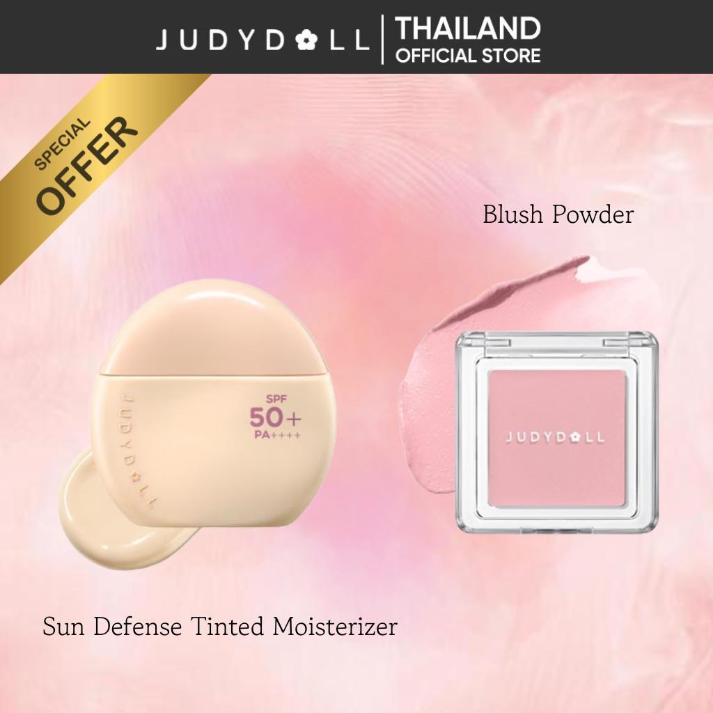 [Bundle Set] Sun Defense Tinted Moisterizer & Blush Powder ทินท์ม้อยซ์กันแดดงานผิว & บลัชออนแก้มใส