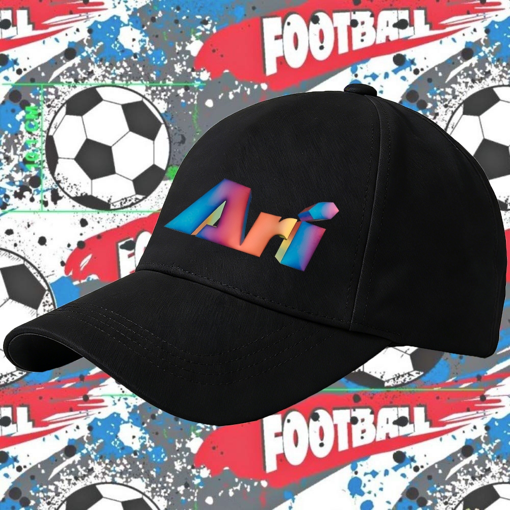 NEW หมวกแก๊ป Ari football flat cap ธีมฟุตบอล มีสีดำและสีขาว ขนาดทั่วไป fashion minimalist Hat with printed pattern