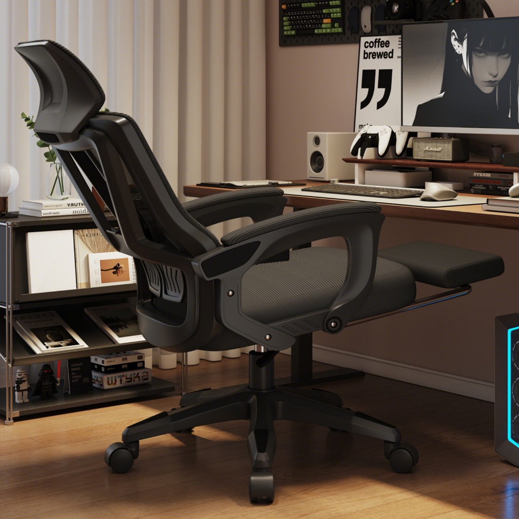 เก้าอี้เกมมิ่ง เก้าอี้สำนักงาน เก้าอี้คอม พนักพิงหลังสูง รูปตัว S รับสรีระ Office Chair เก้าอี้เกมที่สะดวกสบาย
