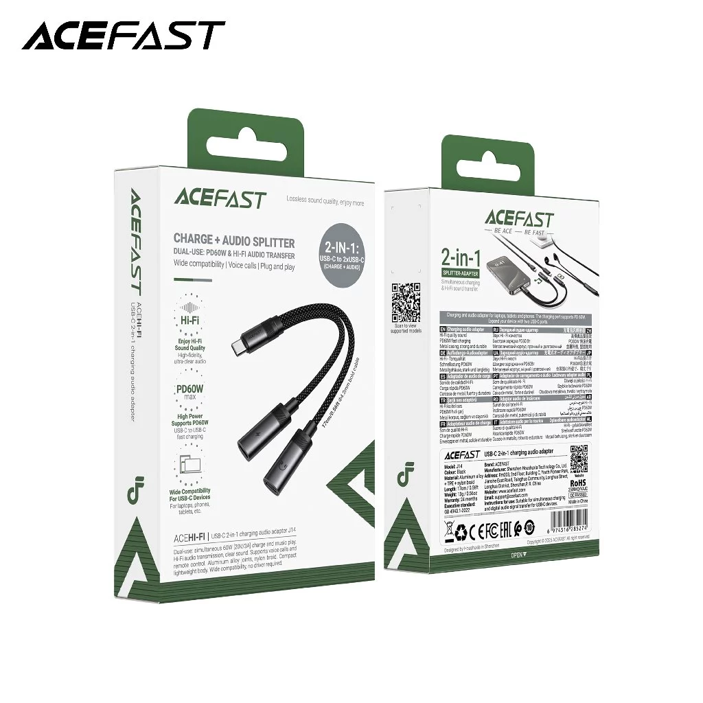 Acefast J14 อะแดปเตอร์ USB-C to 2 USB-C thumbnail 8