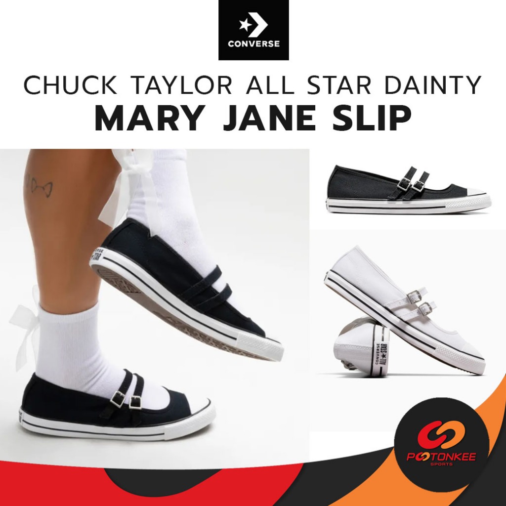 Converse Women's Chuck Taylor All Star Dainty Mary Jane Slip รองเท้าผ้าใบ ผู้หญิง