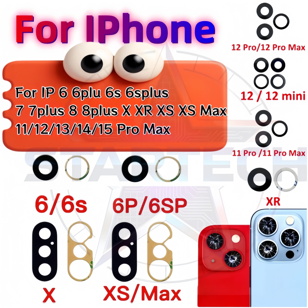 เลนกล้อง ใช้สำหรับ i6 6S Plus i7 7 Plus i8 8 Plus X XS Max 11/12/13/14/15 pro max กระจกเลนกล้