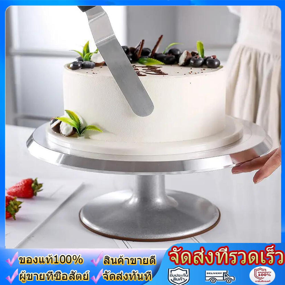 แป้นหมุนแต่งหน้าเค้กสแตนเลสอย่างดีขนาด12นิ้ว สแตนเลสหมุนเค้ก