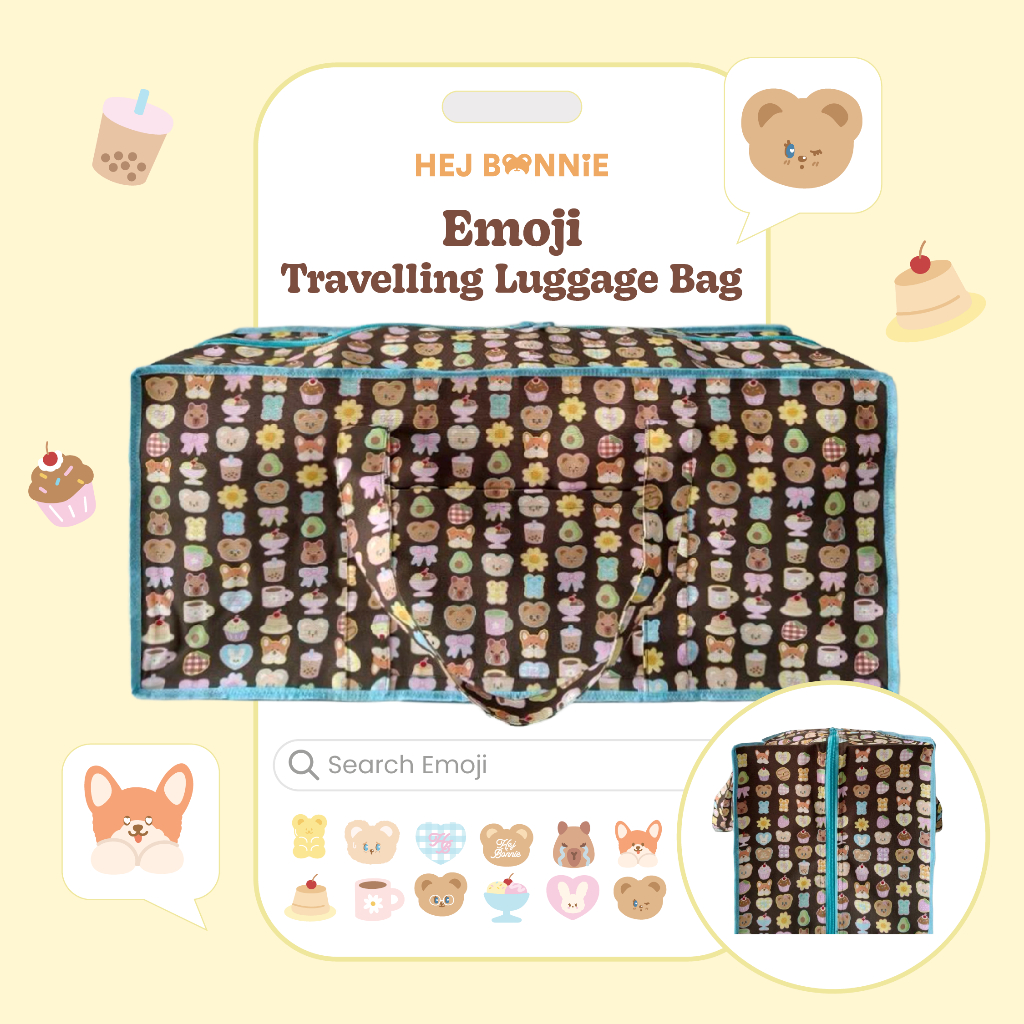 Emoji Travelling Luggage Bag l Hej Bonnie Official