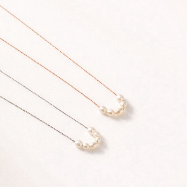 thegoodpieces - Ivory row necklace สร้อยมุกแฟชั่น แสตนเลสไม่ลอกไม่ดำ