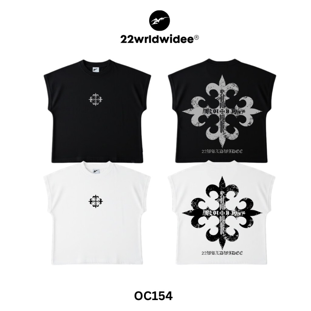 (🔥จัดส่งด่วน 1 วัน!) 22wrldwidee Raider Crest Muscle Tank เสื้อ BOXY TANKTOP ลายสกรีนไขว้เนื้อสีแน่น (OC154)
