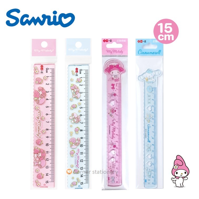 ไม้บรรทัดพลาสติก Sanrio ยาว 15 ซม. ลายมายเมโลดี้ melody cinnamoroll ลิขสิทธิ์แท้ รุ่น IG4005