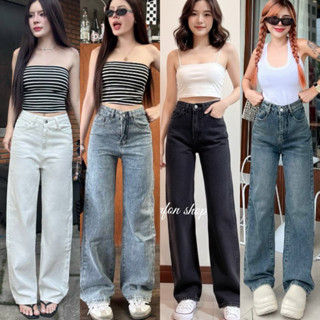 กางเกงยีนส์ขากระบอกกลางเบสิค งานป้ายวินเทจแท้ 💯