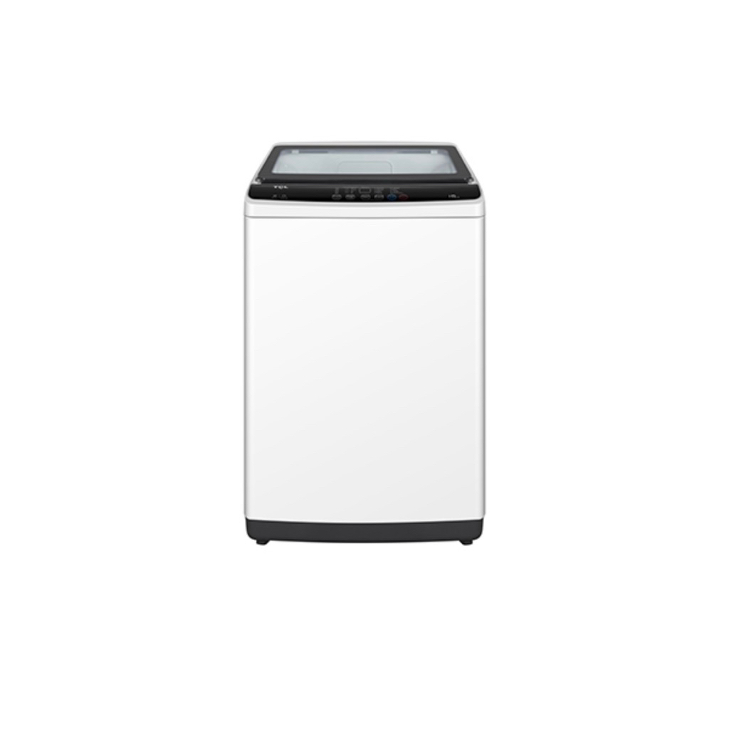 TCL เครื่องซักผ้าฝาบน ขนาด 8 Kg. สีขาว รุ่น F713TLW ฝาครอบกระจกนิรภัย ปรับสมดุลถังอัตโนมัติ ใช้งานง่
