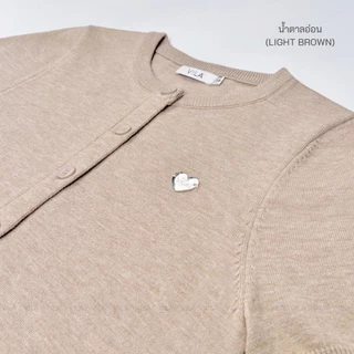 VILA | LOVELY SHORT VL123 เสื้อ Lovely แขนสั้น คอกลม โลโก้หัวใจ