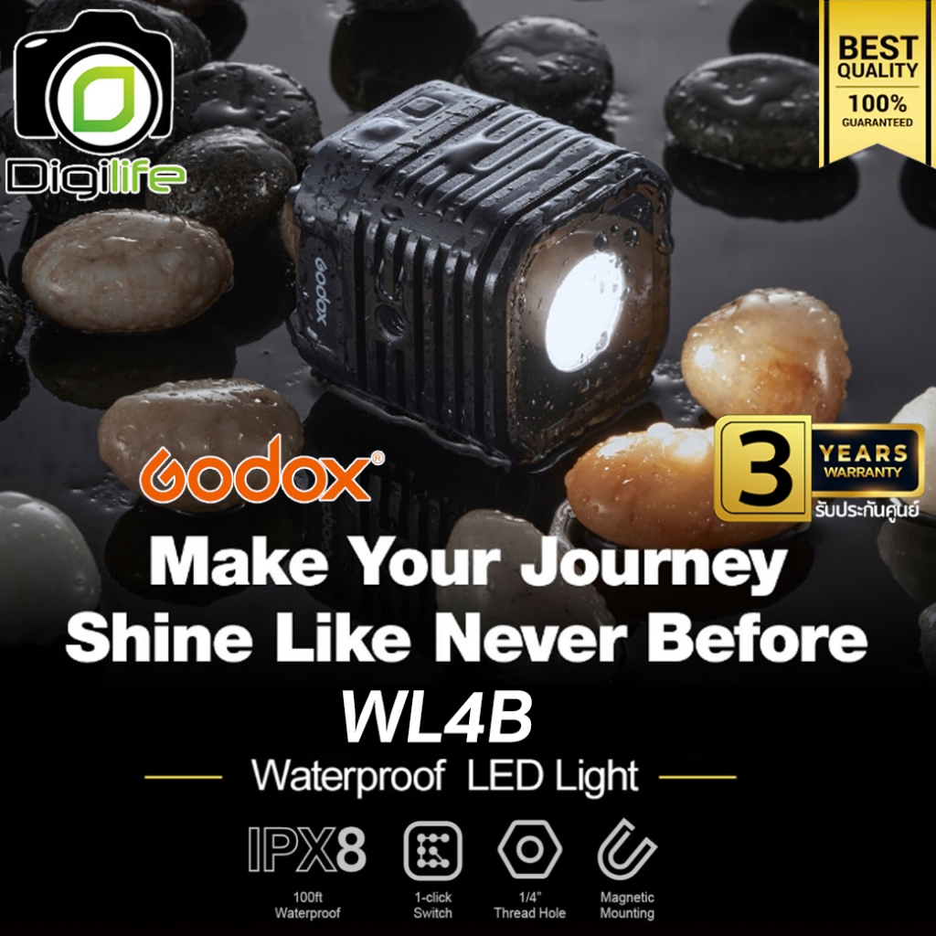 Godox LED WL4B - Waterproof, แสงขาว 5600K, Lithium Battery / Digilife Thailand