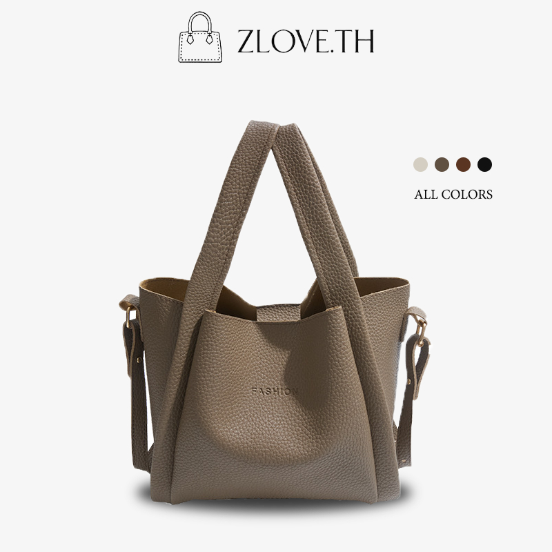 ZLOVE แพคเกจ TOT แฟชั่น สไตล์ใหม่ สีทึบ ความเรียบง่าย วินเทจ กระเป๋าถือ กระเป๋าสวย