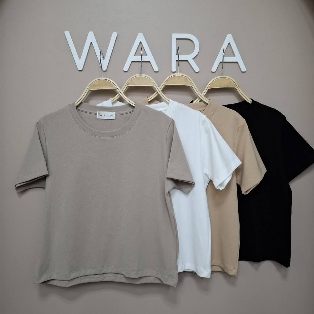 [ U16 ] WARA เสื้อครอปคอกลมแขนสั้น