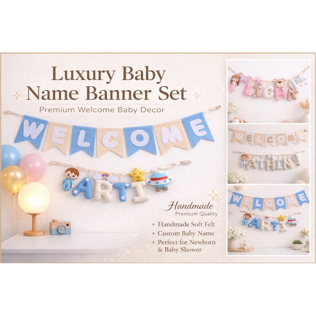 ชุดตกแต่งห้องเด็ก Luxury Minimal Baby Set🤍 Baby Welcome สไตล์มินิมอล