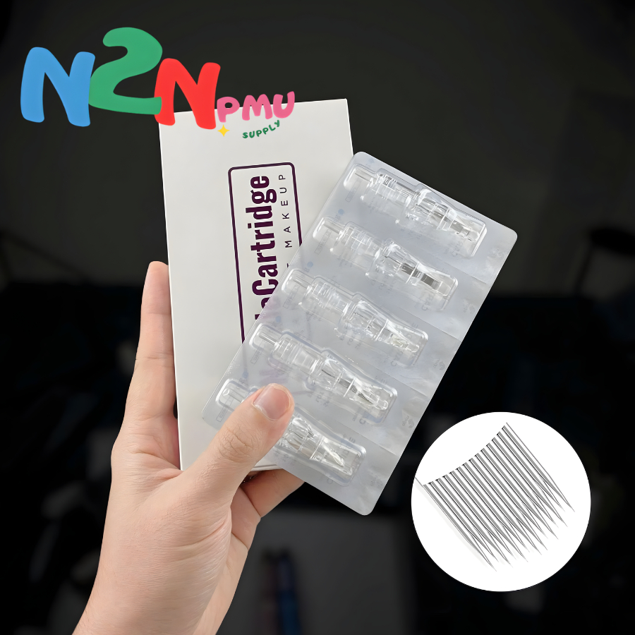 เข็มสัก U14 ขนาด 0.18mm N2N PMU เข็ม Hairstroke เส้นเล็ก คม ธรรมชาติ (1 กล่อง 10 ชิ้น)